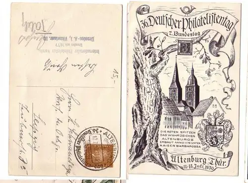 5132 objets entiers Ak 36. dt. Philatelistentag Altenburg Thuringe 1930