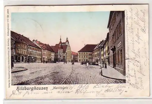 51121 Ak Hildburghausen Marktplatz um 1900