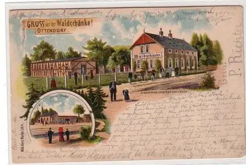 51116 Ak Lithografie Gruss aus der Waldschänke Ottendorf 1901