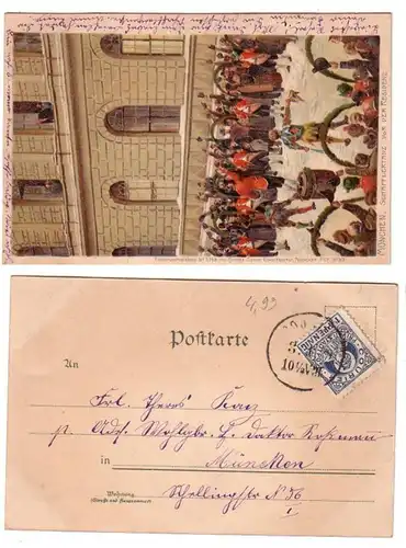 51105 Privatpost Ak Munich Schefflertanz devant la résidence 1899