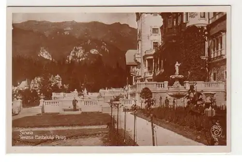 51084 Foto Ak Sinaia große Walachei Rumänien Terrasse Castell Peles um 1920