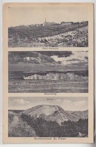 51037 Multi-image Ak Mer du Nordbad St. Peter Brandung, Dune, Vue du village 1925