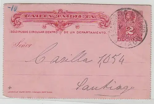 51010 seltene Ganzsachenkarte Chile Santiago 1899