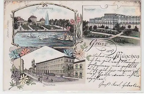 51007 Ak Lithographie Salutation de Munich 1898