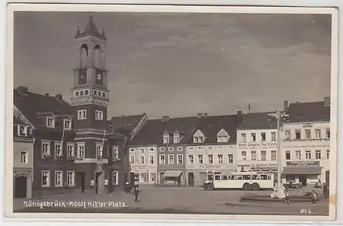 50995 Ak Königsbrück Marktplatz mit Geschäften 1940