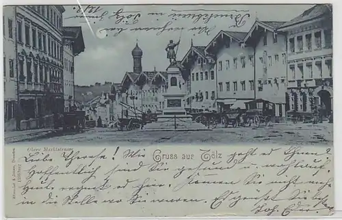 50987 Carte de la Lune Salutation de Tölz Higher Marktstrasse 1906