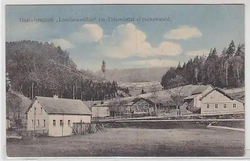 50982 Ak Gastwirtschaft "Lorchenmühle" dans la vallée de Thiemitz Frankenwald 1916