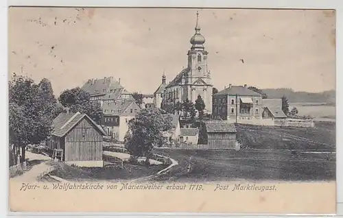 50952 Ak Pfarr et Sanctuaire de Marieweiher chez Marktleugast 1907