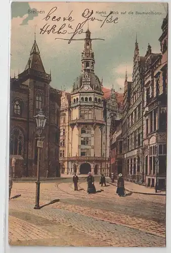 50917 Ak Bremen am Markt Blick auf die Baumwollbörse 1908