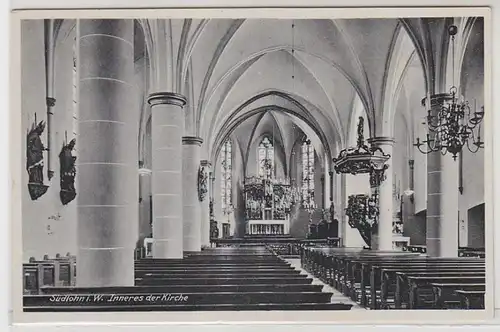 50914 Ak Südlohn in W. Inneres der Kirche um 1940