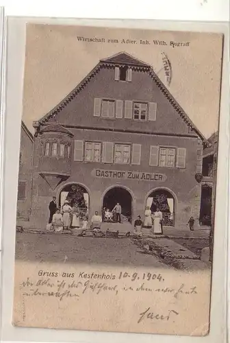 50906 Ak Gruß aus Kestenholz Gasthof zum Adler 1904