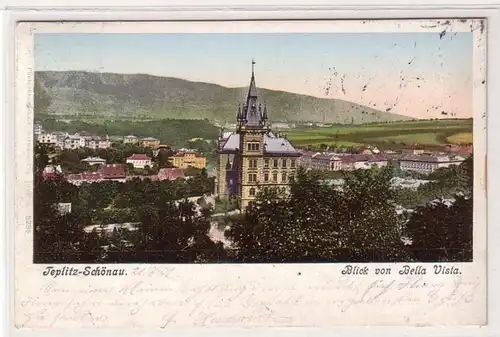 50901 Ak Teplitz Schönau Blick von Bella Vista 1901