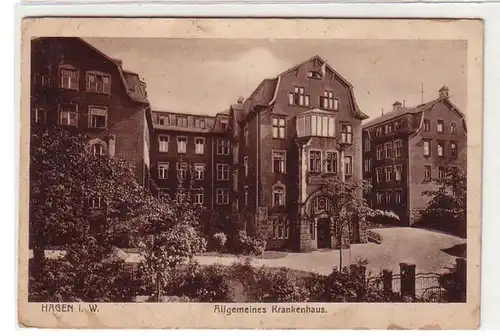 50885 Ak Hagen in Westfalen allgemeines Krankenhaus 1919