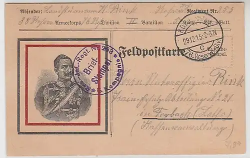 50884 Poste de terrain Ak empereur Guillaume II Roi de Prusse 1915