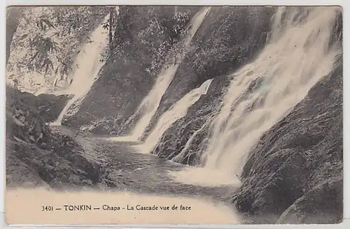 50878 Ak Tonkin Indochina Chapa La Cascade vue de face vers 1930