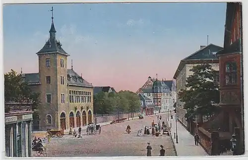 50824 Ak Giessen Brandplatz mit Verkehr um 1910