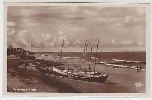 50812 Ak Ostseebad Cranz Boote am Strand 1931