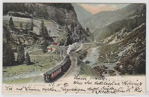 5081 Ak Perrovia del Gottardo Gotthard Bahn Suisse 1907