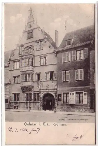 50790 Ak Colmar dans la maison de tête d'Alsace 1904