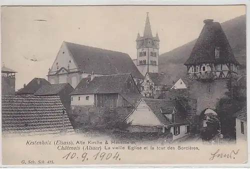 50789 Ak Kestenholz (Elsass) ancienne église et tour des sorcières 1904