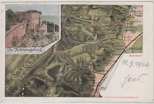 50788 Ak Lithographie Hohkönigsburg en Alsace 1904