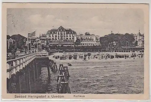 50770 Ak Seebad Heringsdorf sur Usedom Kurhaus 1921