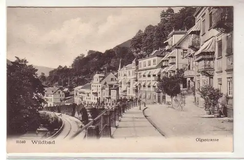 50687 Ak Wildbad Olgastrasse um 1905