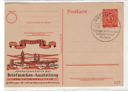 50670 Ganzsachen Ak Sonderpostkarte zur Briefmarken Ausstellung Göttingen 1947