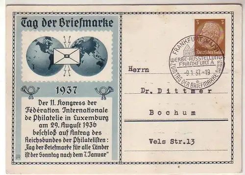 50668 Ganzsachen Ak Tag der Briefmarke Frankfurt am Main 1937