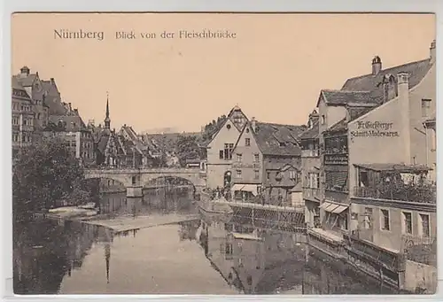 50659 Ak Nürnberg Blick von der Fleischbrücke um 1910