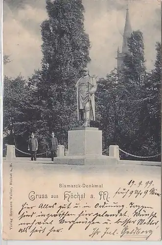 50651 Ak Salutation de Haut au Main Bismarck Monument 1899