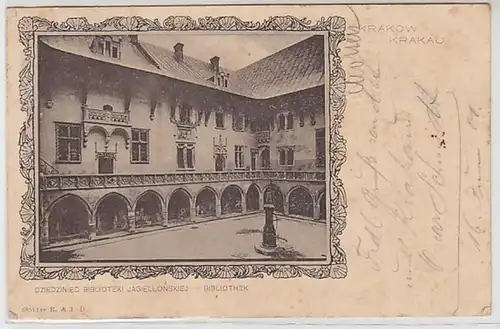 50649 Ak Cracovie Bibliothèque 1901