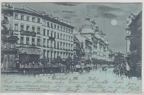 50640 Carte de clair de lune Francfort-sur-le-Main Zeil Hotel Milani 1899