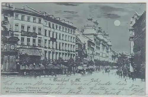 50640 Mondscheinkarte Frankfurt am Main Zeil Hotel Milani 1899