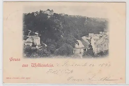 50625 Ak Gruß aus Wolkenstein Totalansicht 1899
