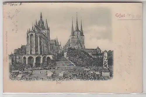 50618 Präge bzw. Relief Ak Erfurt Dom 1899