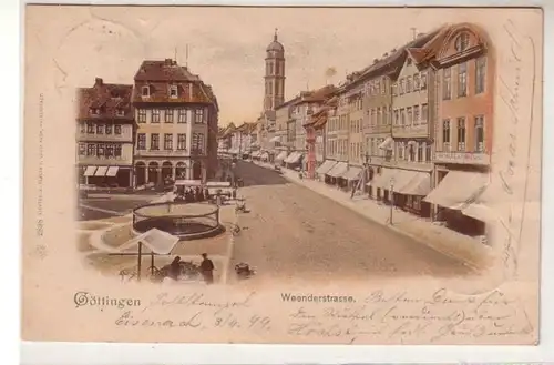 50598 Ak Göttingen Weenderstrasse avec des magasins 1899