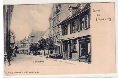 50581 Ak Gruß aus Höchst am Main Marktplatz um 1900