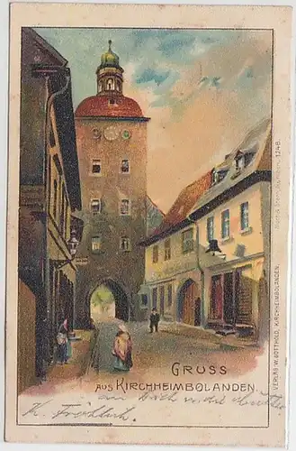 50578 Ak Lithographie Salutation de Kirchheimbolanden 1899