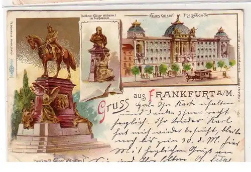 50565 Ak Lithographie Gruß aus Frankfurt am Main 1900