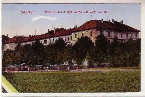 50541 Feldpost Ak Bautzen Kaserne des 4. kgl. sächs. Inf.-Regt. Nr.103, 1916
