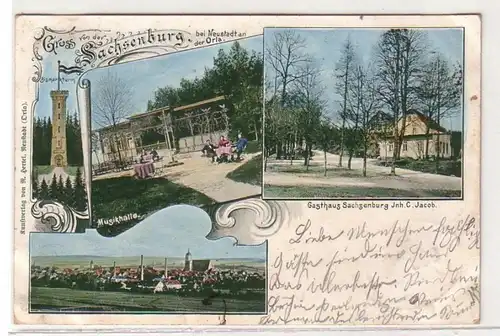50538 Ak Gruß von der Sachsenburg bei Neustadt an der Orla 1899