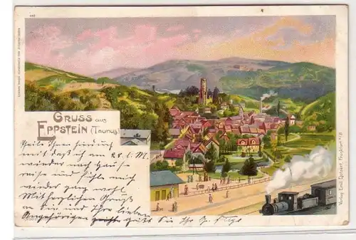 50526 Ak Lithographie Gruß aus Eppstein im Taunus 1900