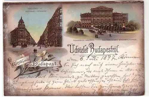 50519 Ak Lithographie Greuss de Budapest 1897