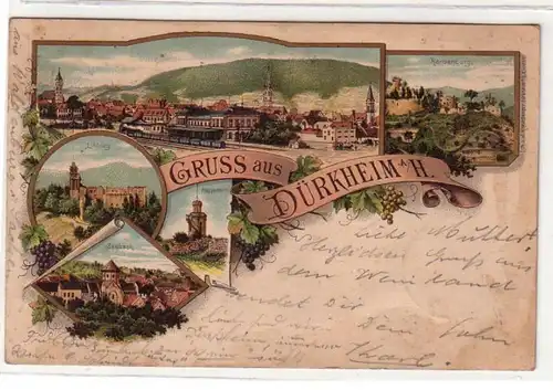 50510 Ak Lithographie Gruss aus Dürkheim a.H. 1896