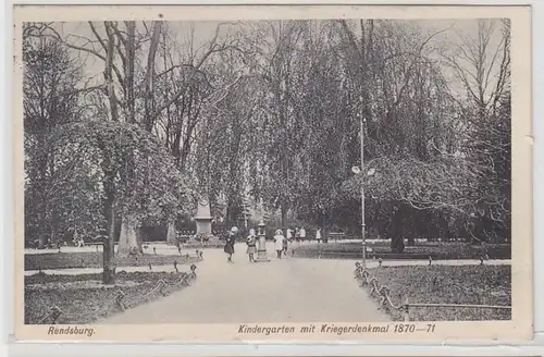 50508 Feldpost Ak Rendsburg Kindergarten avec monument guerrier 1870/71, 1915