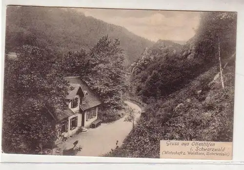 50496 Ak Gruß aus Ottenhöfen im Schwarzwald Wirtschaft zum Waldhorn 1905