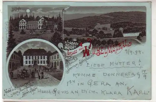 50487 Mondscheinkarte Gruß aus Wilhelmsthal bei Eisenach 1899