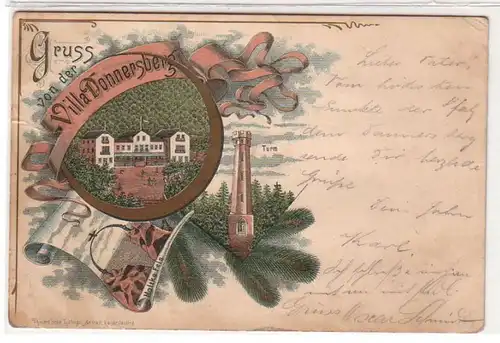 50482 Ak Gruss de la Villa Donnersberg, Moltke Rocher, Tour 1896