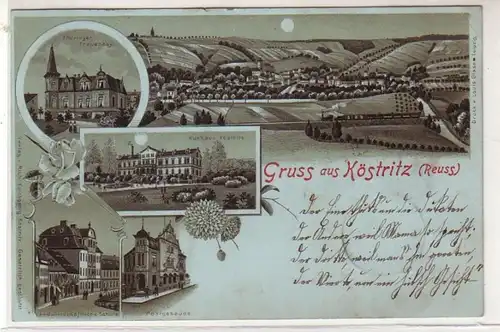 50468 Mondscheinkarte Gruß aus Köstritz (Reuss) 1899